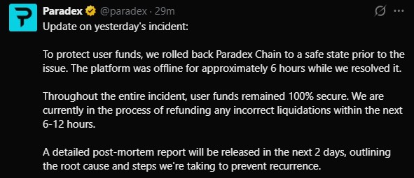 Paradex比特币0美元故障引发清算，DeFi永续合约风险凸显