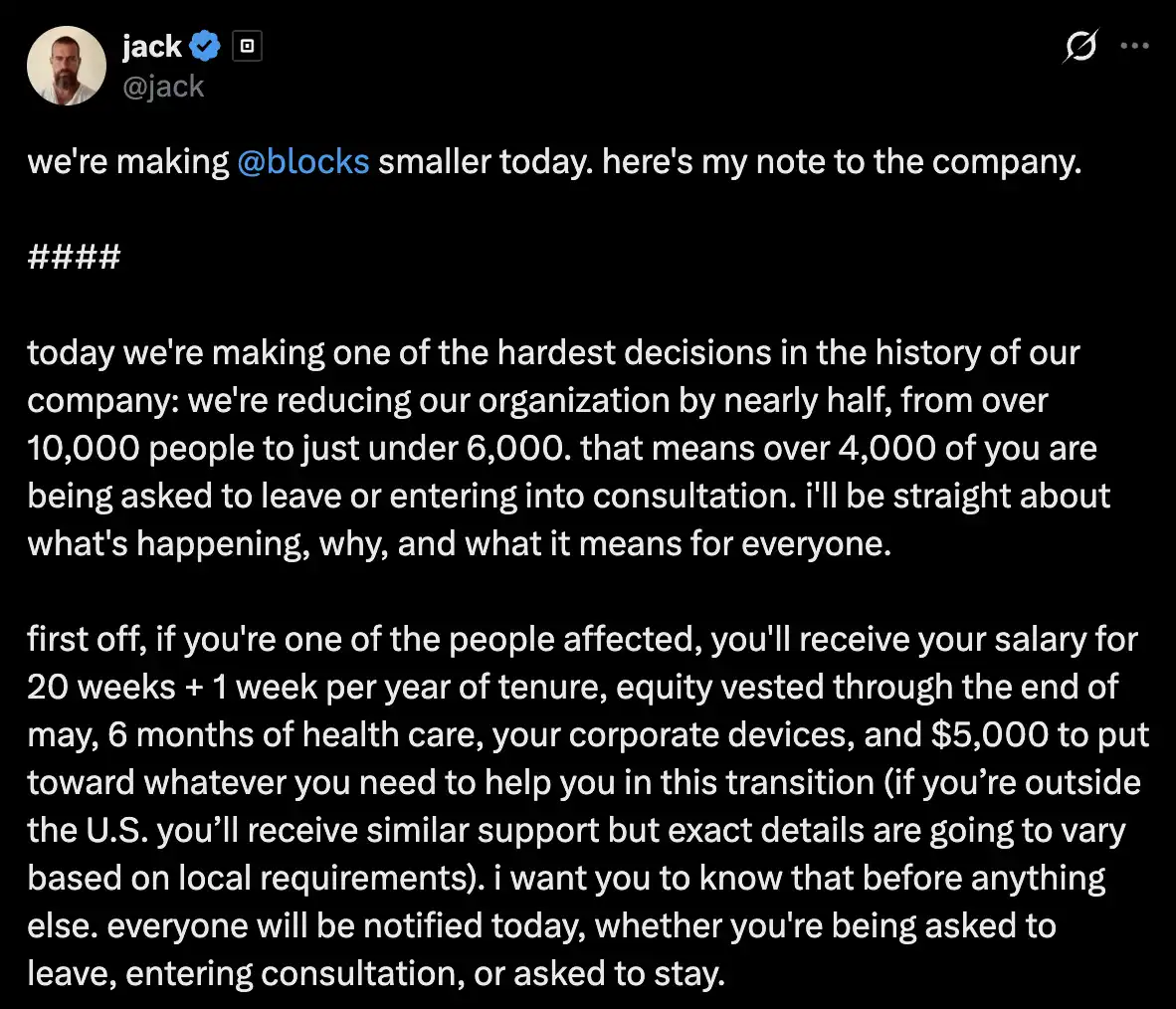 Block裁员50%引爆AI革命，股价飙升揭示组织重构新范式