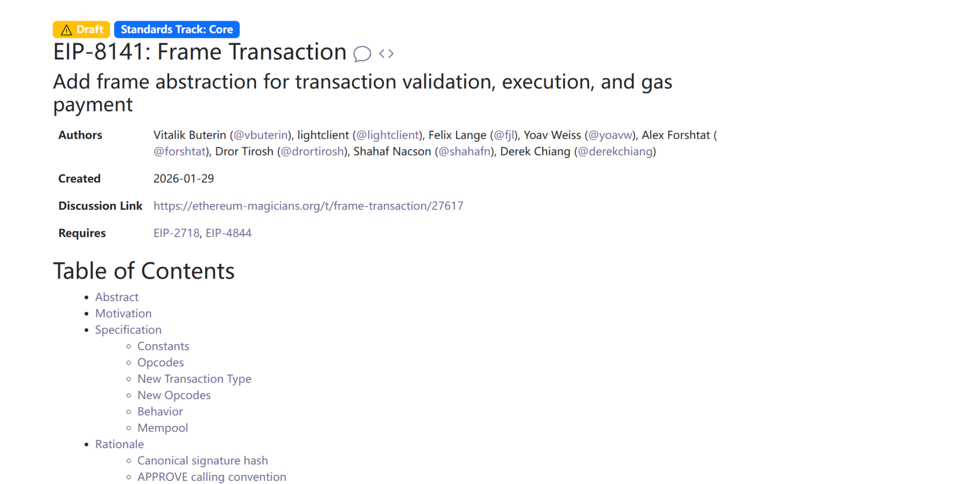 EIP-8141：为何原生账户抽象与抗量子威胁未成以太坊Hegotá头牌？